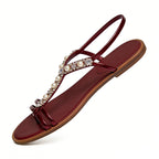 Women's Flip Flop Retro Luxury Commuter Date Square Toe Flat Sandals