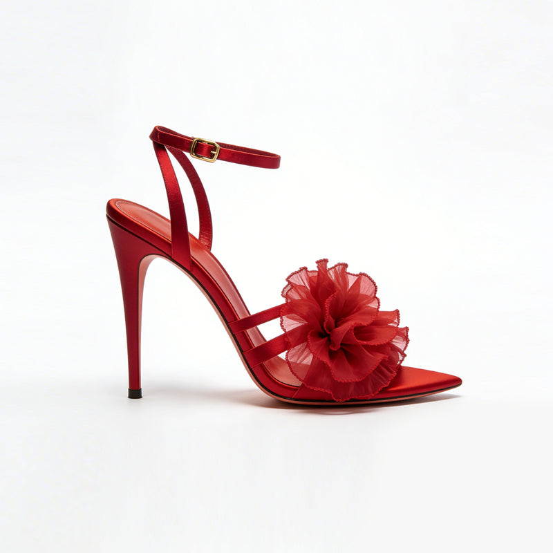 3D Floral Embellished Women's Eye-catching High Heel Sandals