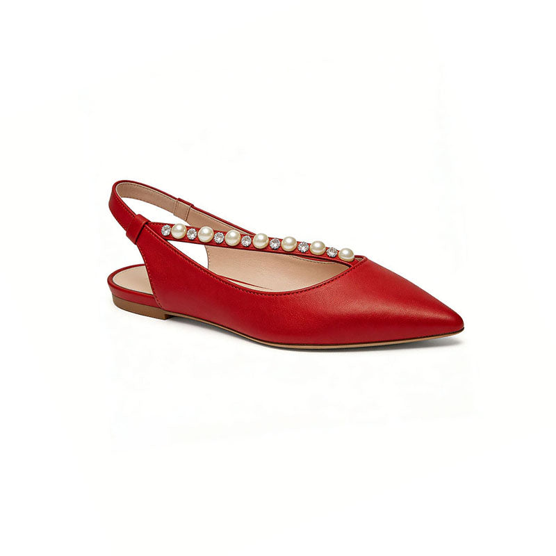 Pointed Toe Slingback Flats Sweet Style Elegant Date Shoes