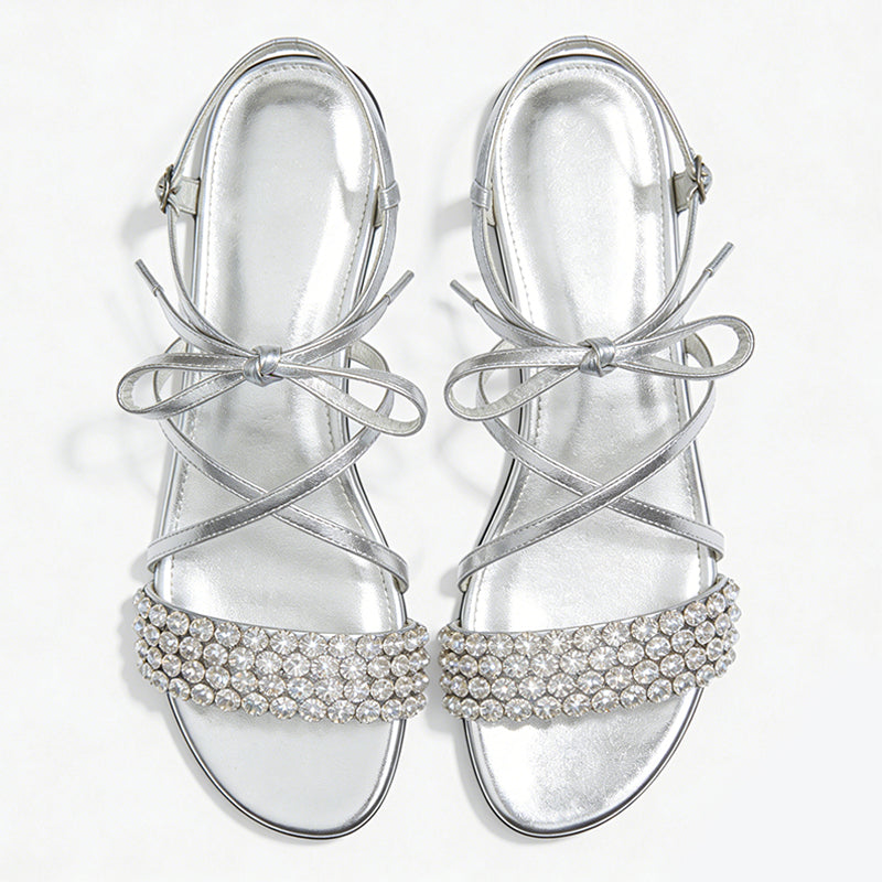 Gentle Romantic Banquet Date Elegant Flip Flop Flat Sandals