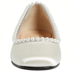 Pearl Trim Gentle Elegant Ballet Flats