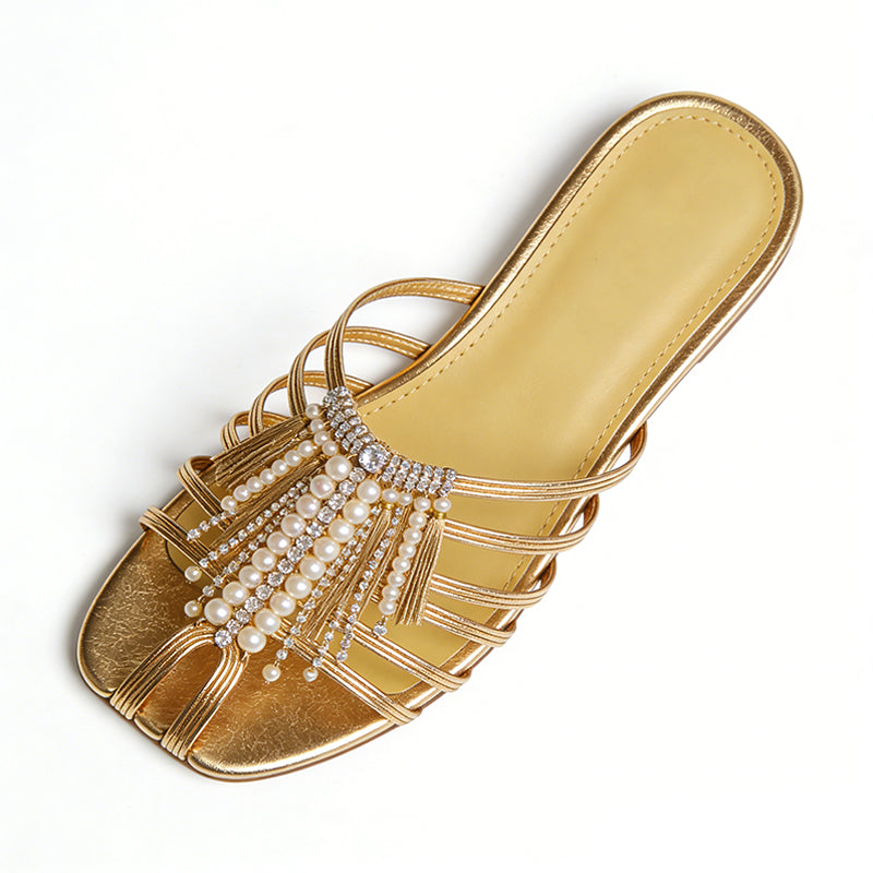 Exquisite Luxury Vacation Style Street Fashion Women's Slippers