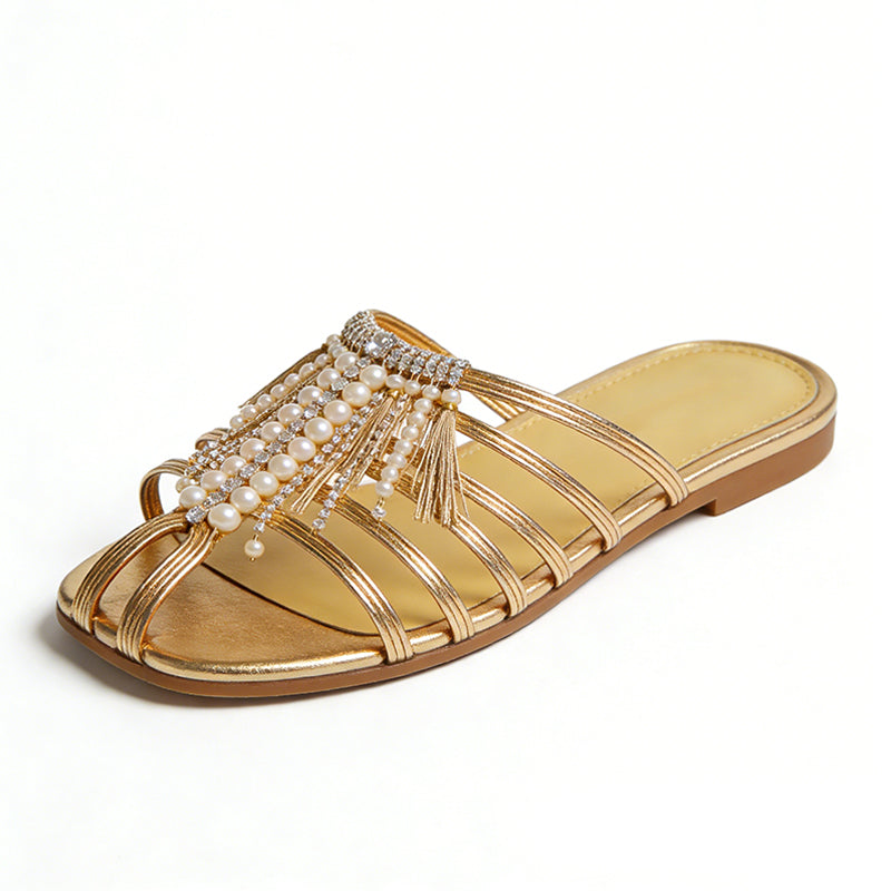 Exquisite Luxury Vacation Style Street Fashion Women's Slippers