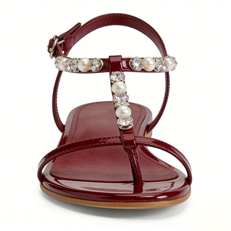 Luxury Elegant Commuter Banquet Suitable Flip Flop Flat Sandals