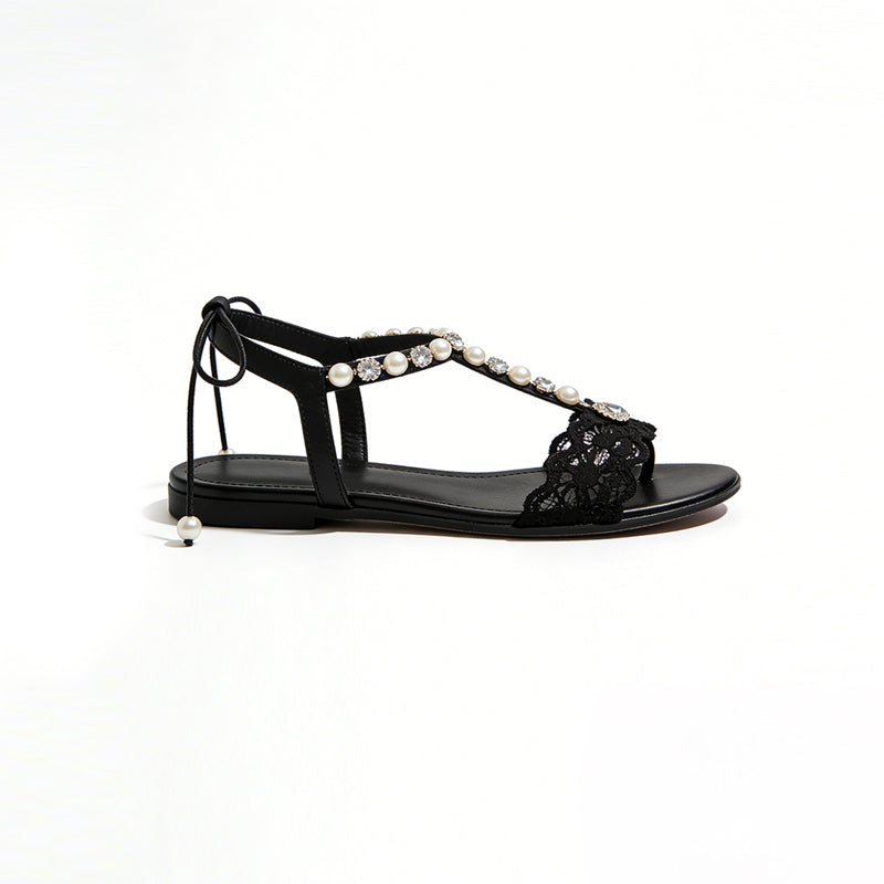 Women's Elegant Romantic Date Street Flip Flop Flat Sandals