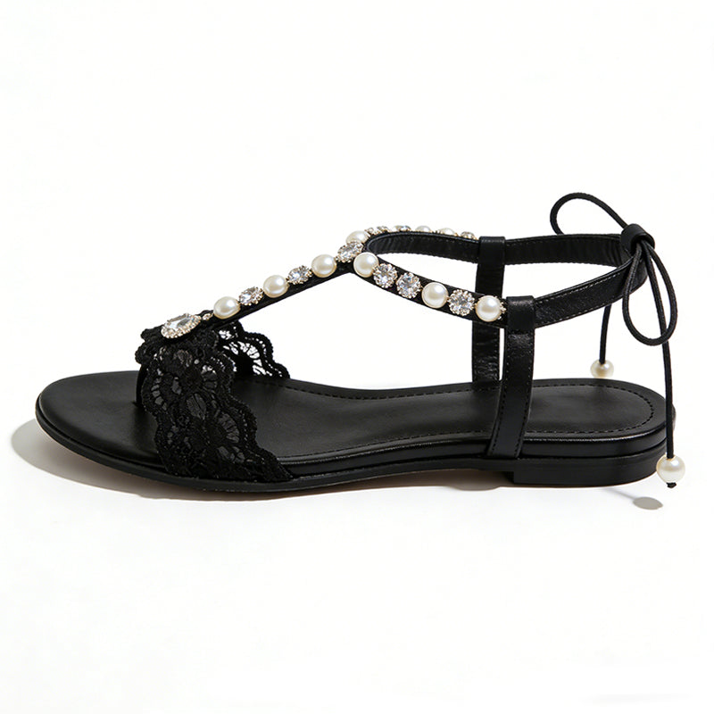 Women's Elegant Romantic Date Street Flip Flop Flat Sandals