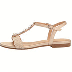 Women's Buckle Design Commuter Date Flip Flop Flat Sandals