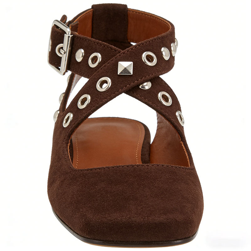 Square Toe Slingback Flats Casual Street Style