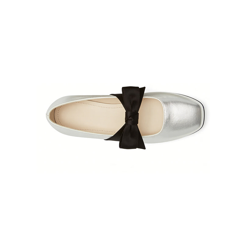 Glossy Square Toe Stylish Eye Catching Casual Ballet Flats