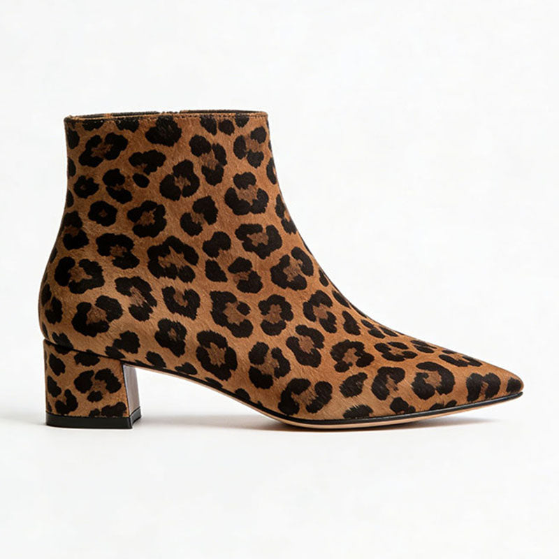 Fashionable Leopard Print Women's Low Boots