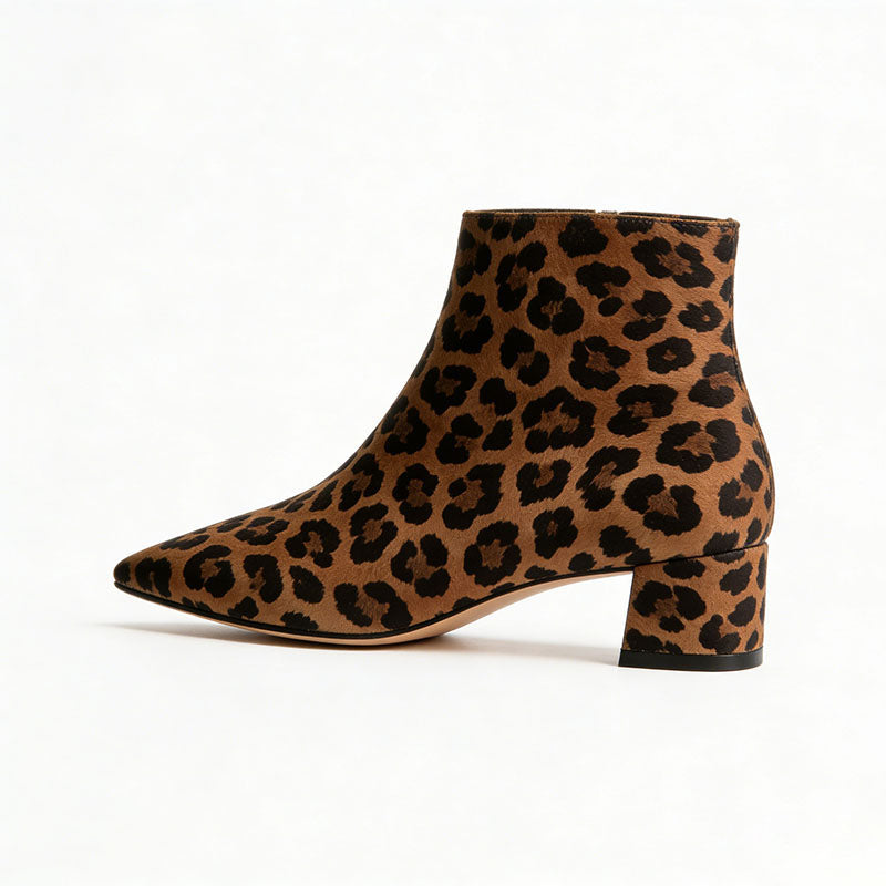 Fashionable Leopard Print Women's Low Boots