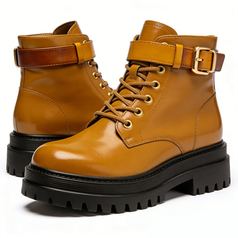 Retro Style Casual Lace Up Women's Ankle Boots