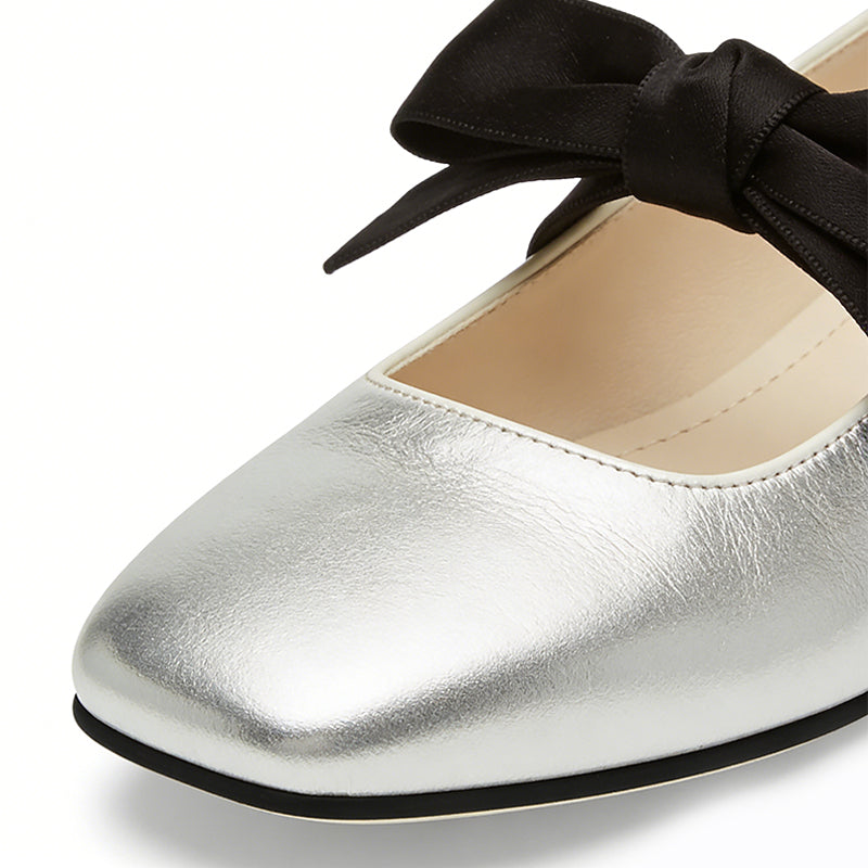 Glossy Square Toe Stylish Eye Catching Casual Ballet Flats