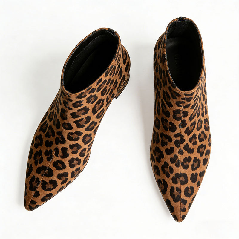 Fashionable Leopard Print Women's Low Boots