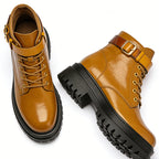Retro Style Casual Lace Up Women's Ankle Boots