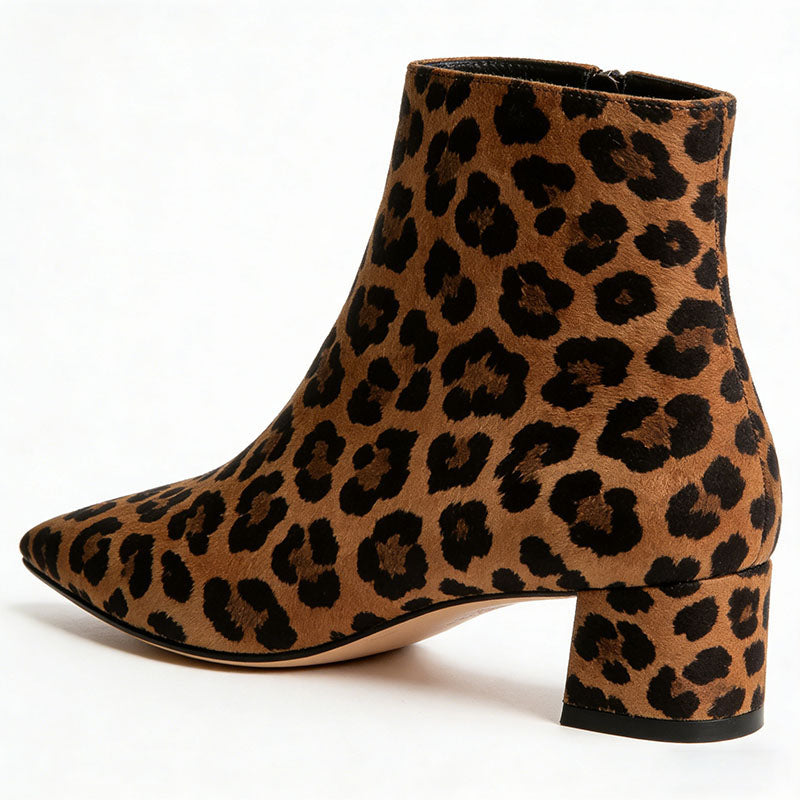 Fashionable Leopard Print Women's Low Boots