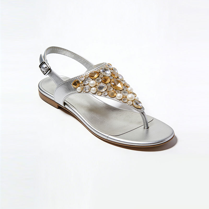 Women's Luxury Gentle Temperament Boosting Square Toe Flat Sandals