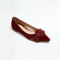 Retro Charm Elegant Pointed Toe Texture Ballet Flats