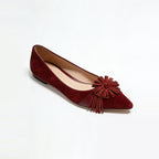 Retro Charm Elegant Pointed Toe Texture Ballet Flats