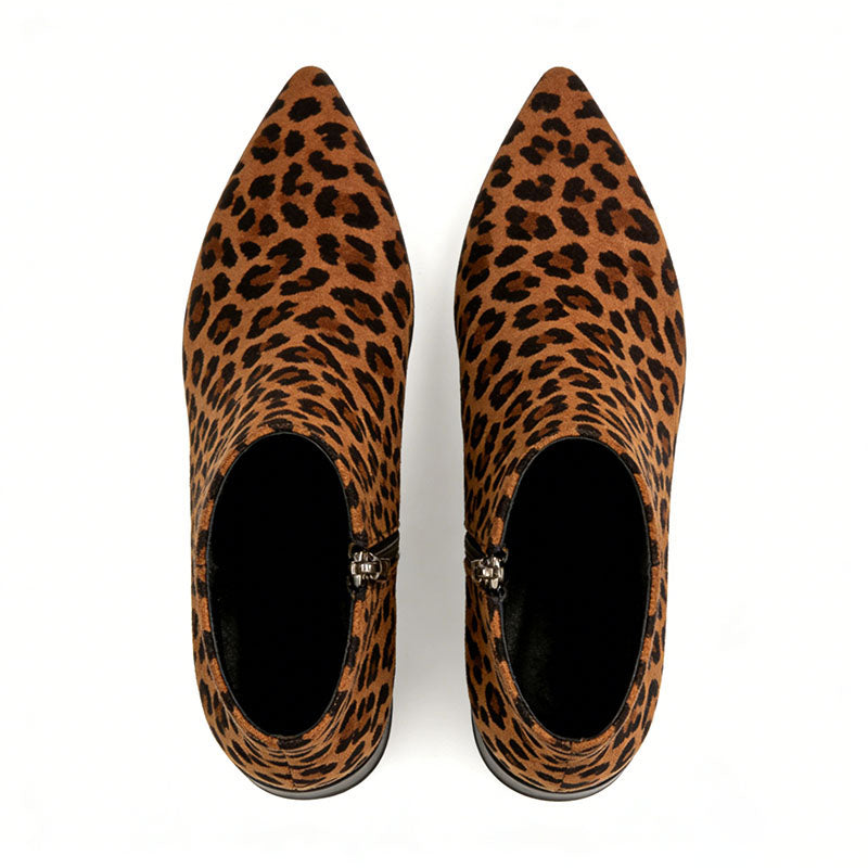 Retro Leopard Print Women's Low Boots