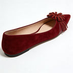 Retro Charm Elegant Pointed Toe Texture Ballet Flats