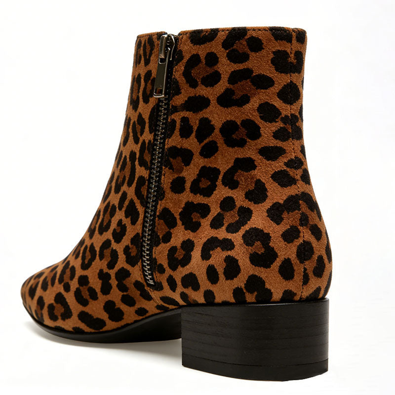 Retro Leopard Print Women's Low Boots