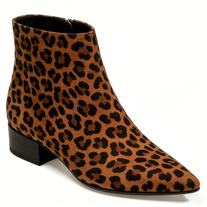 Retro Leopard Print Women's Low Boots