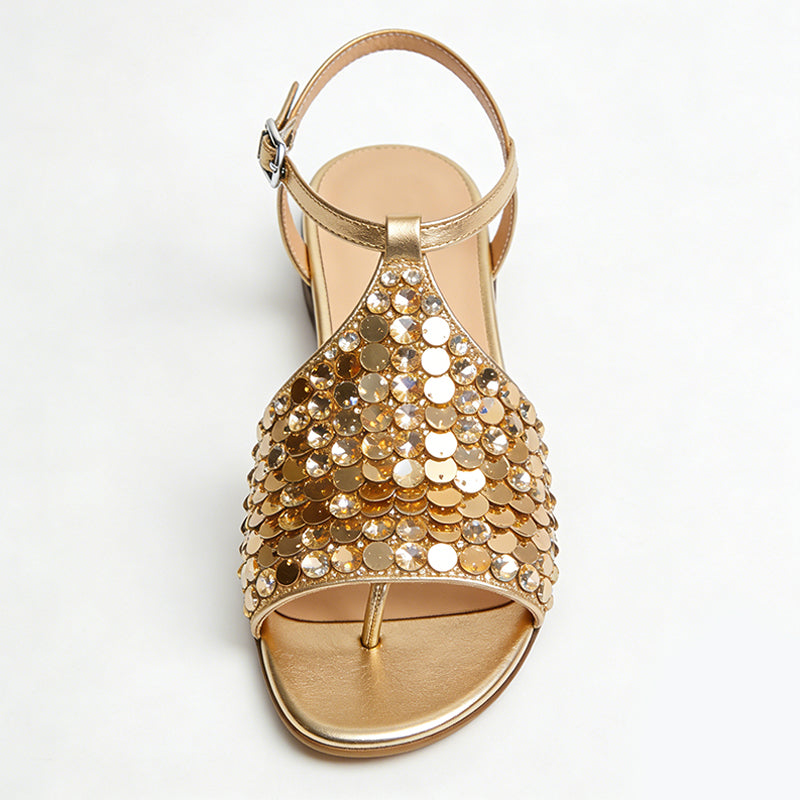 Shiny Eye Catching Energetic Flat Sandals