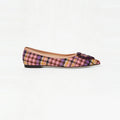 Plaid Jacquard Exquisite Pointed Toe Ballet Flats
