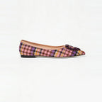 Plaid Jacquard Exquisite Pointed Toe Ballet Flats