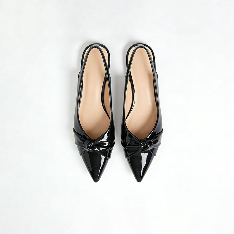 Pointed Toe Slingback Flats Commuter Temperament Essential