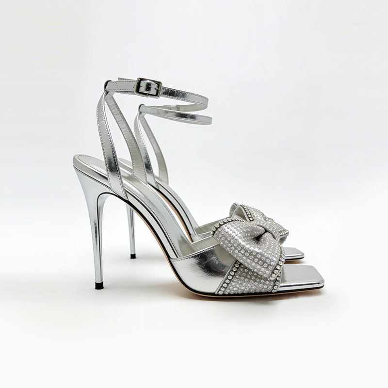 Thin Strap Wrapped Exquisite Shiny Dinner High Heels