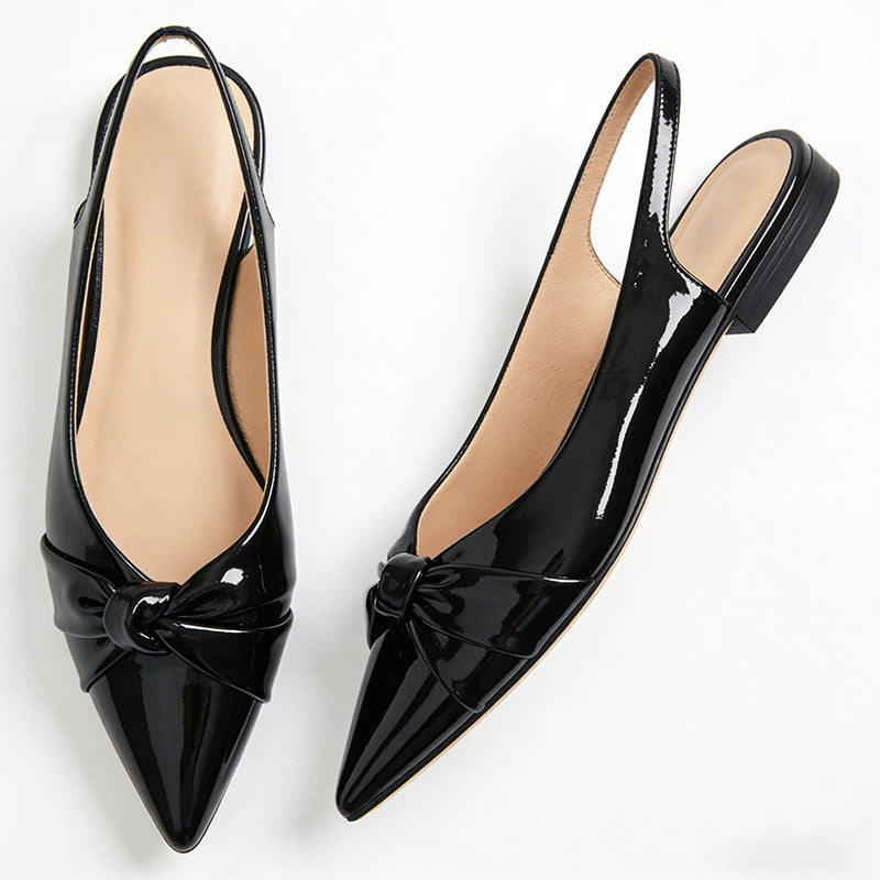Pointed Toe Slingback Flats Commuter Temperament Essential