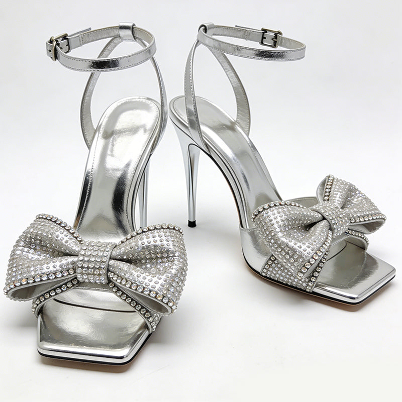 Thin Strap Wrapped Exquisite Shiny Dinner High Heels