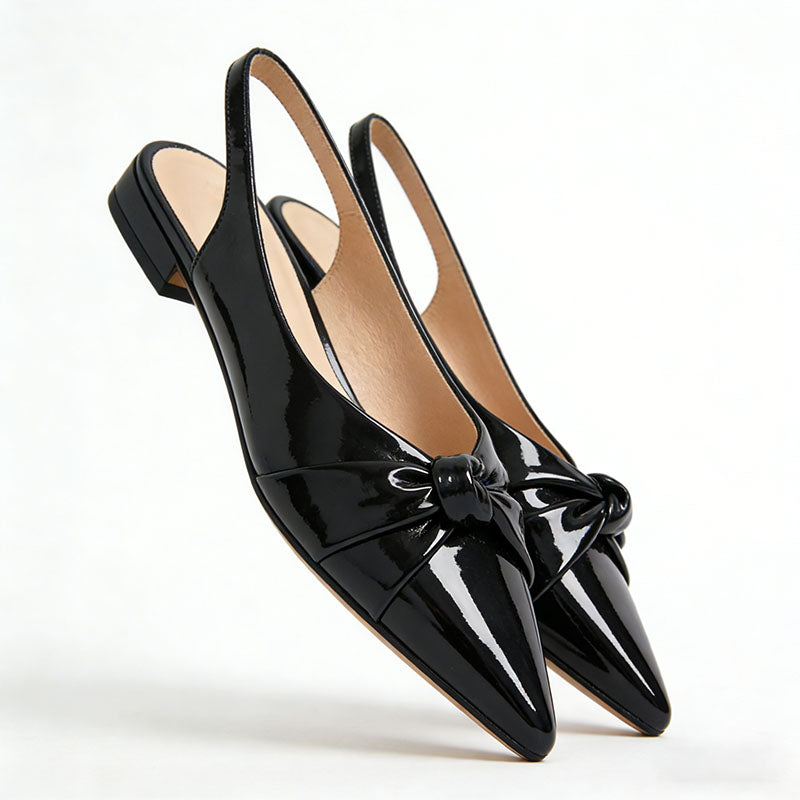 Pointed Toe Slingback Flats Commuter Temperament Essential