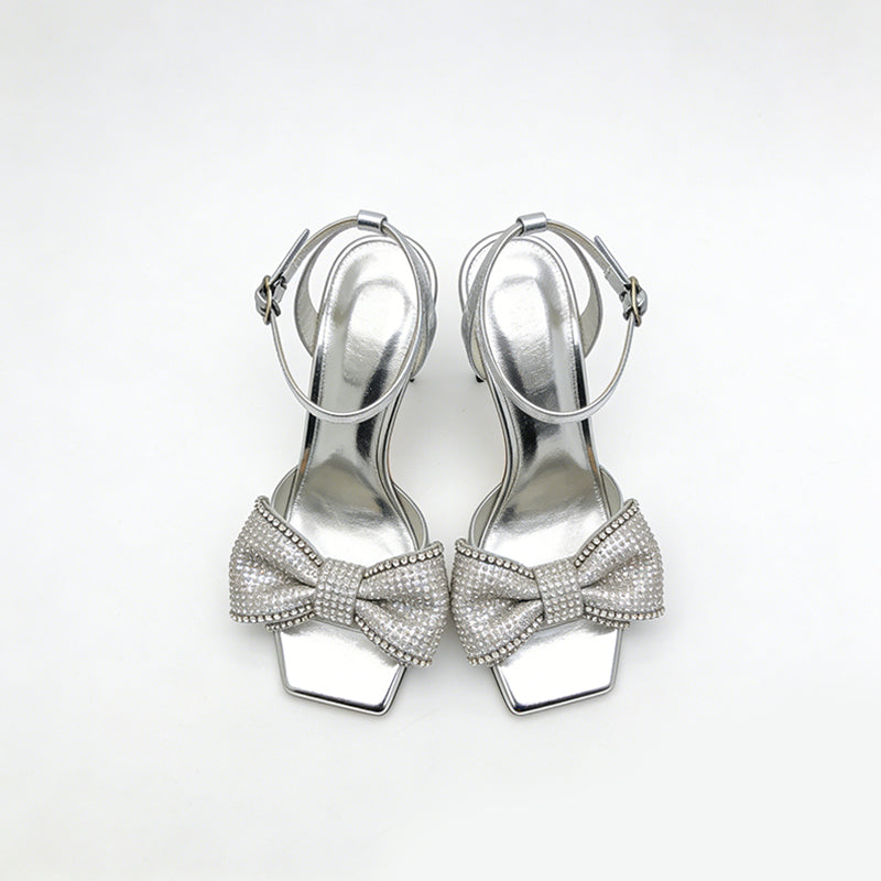 Thin Strap Wrapped Exquisite Shiny Dinner High Heels