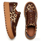 Retro Leopard Print Women's Lifestyle Sneakers