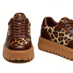 Retro Leopard Print Women's Lifestyle Sneakers