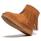 Retro Tassel Decoration Women's Snow Boots