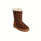 Retro Leopard Print Women's Snow Boots