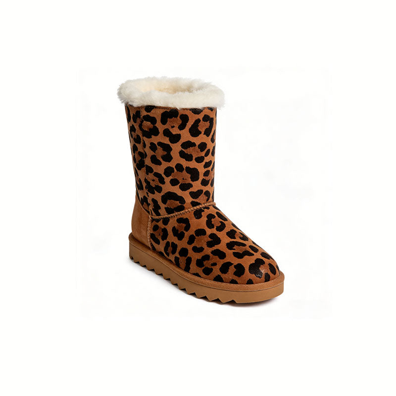 Retro Leopard Print Women's Snow Boots