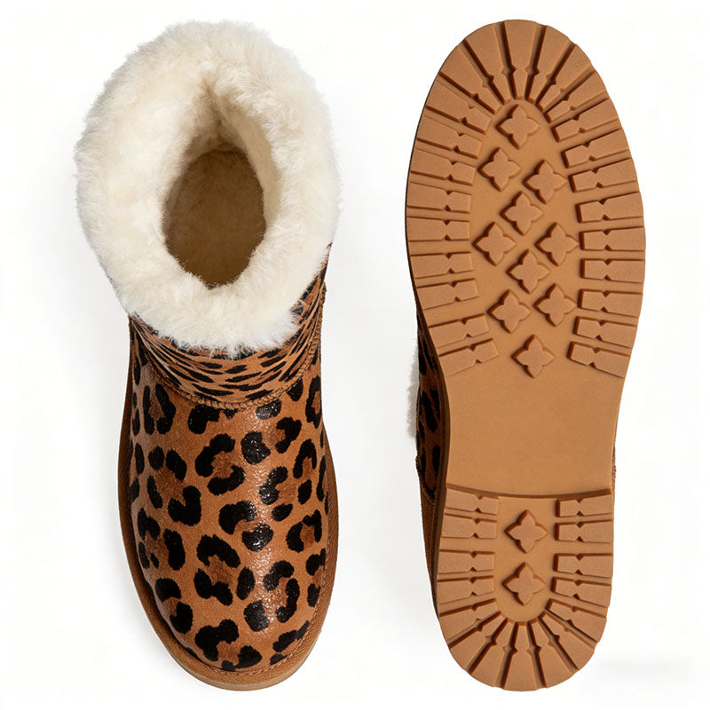 Retro Leopard Print Women's Snow Boots