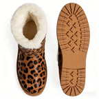 Retro Leopard Print Women's Snow Boots