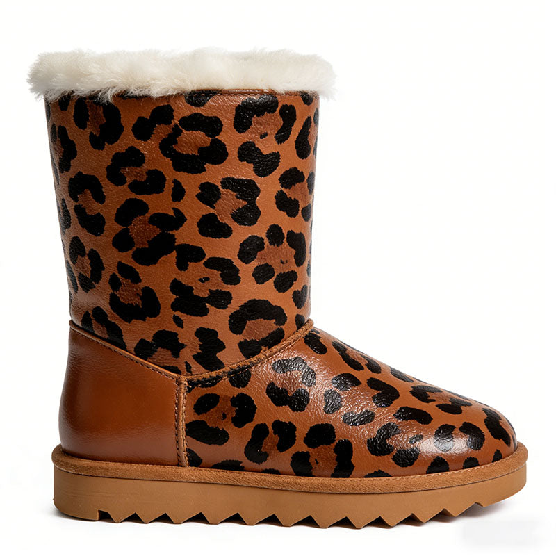Retro Leopard Print Women's Snow Boots