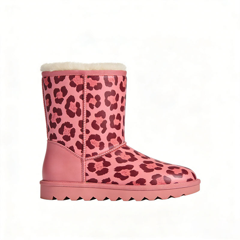 Leopard Print Fashion Women's Snow Boots