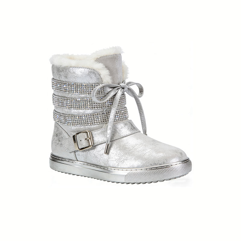 Unique Glossy Lace-up Women's Snow Boots