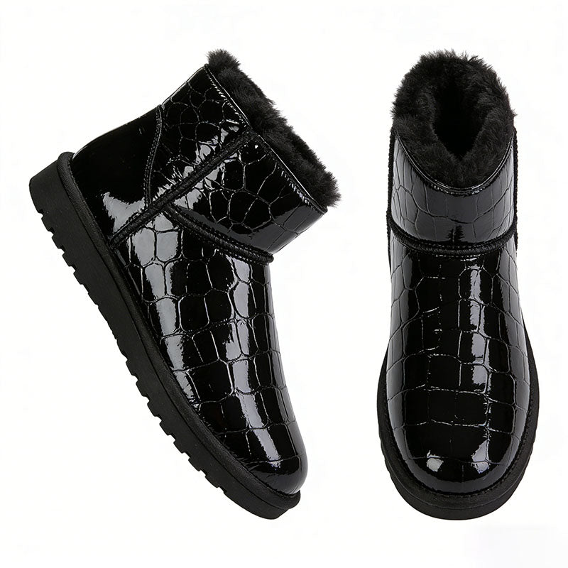 Stylish Glossy Women's Snow Boots