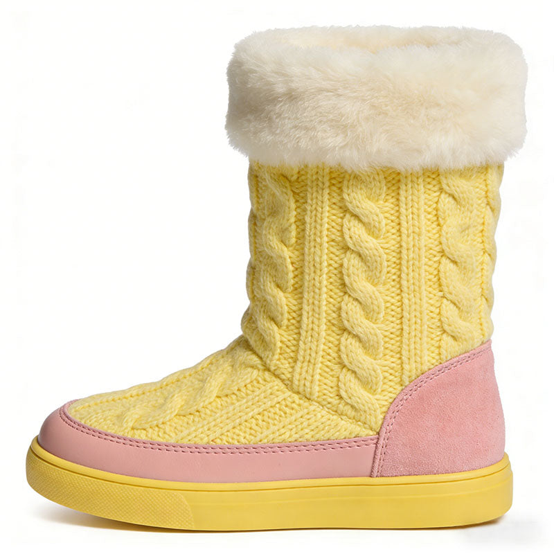 Exquisite Knitted Decoration Women's Snow Boots