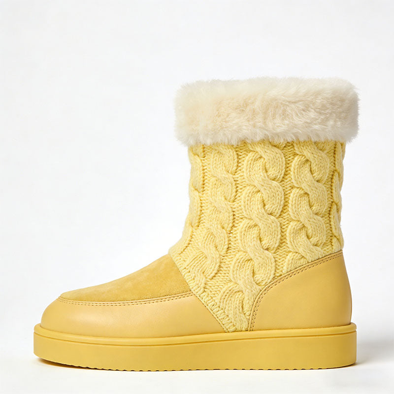 Exquisite Knitted Short Women's Snow Boots